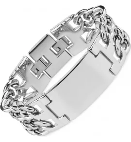 Панцирный мужской браслет-цепь TATIC SSBQ-0788 из стали с поверхностью под гравировку