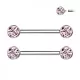 Набор 2 шт. штанга для пирсинга сосков из титана Pirslab SET-TIK01-P с фианитами