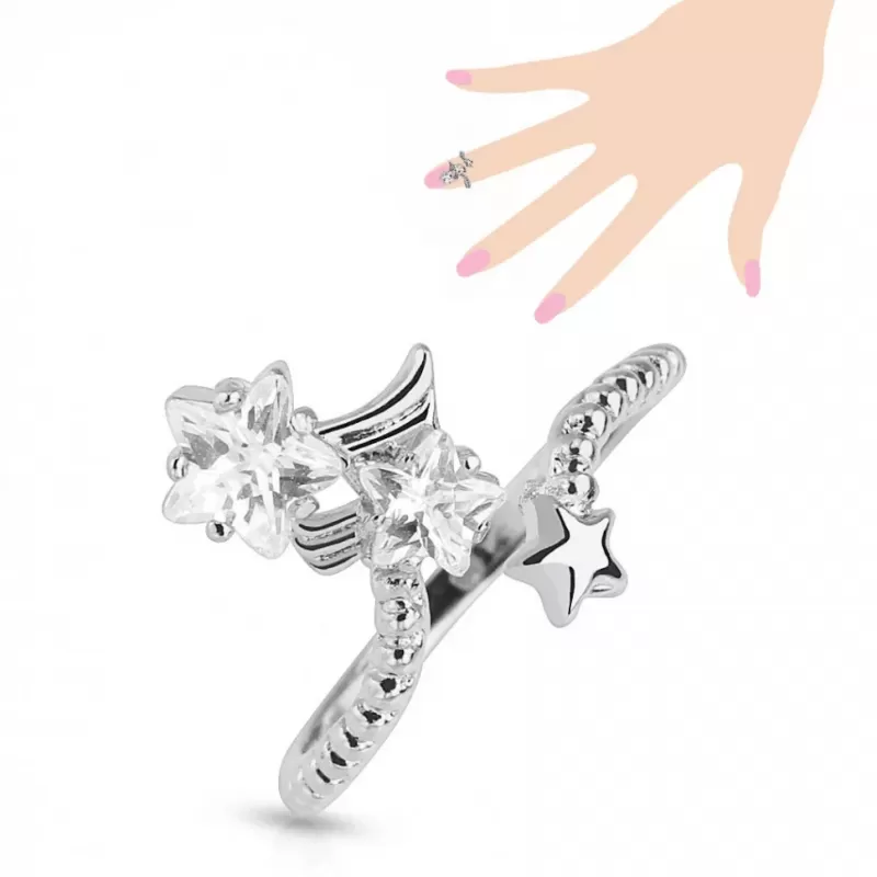 Кольцо на фалангу TATIC R-A015-C со звездочками