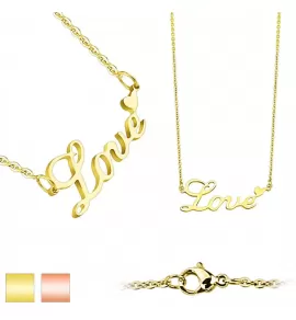 Кулон на цепочке Spikes SSPM-6636 с надписью love