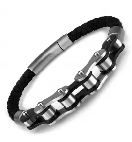 Мужской кожаный браслет Everiot SP-MJ-150519/150514 с мотоцепью из стали