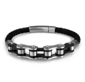Мужской кожаный браслет Everiot SP-MJ-150519/150514 с мотоцепью из стали