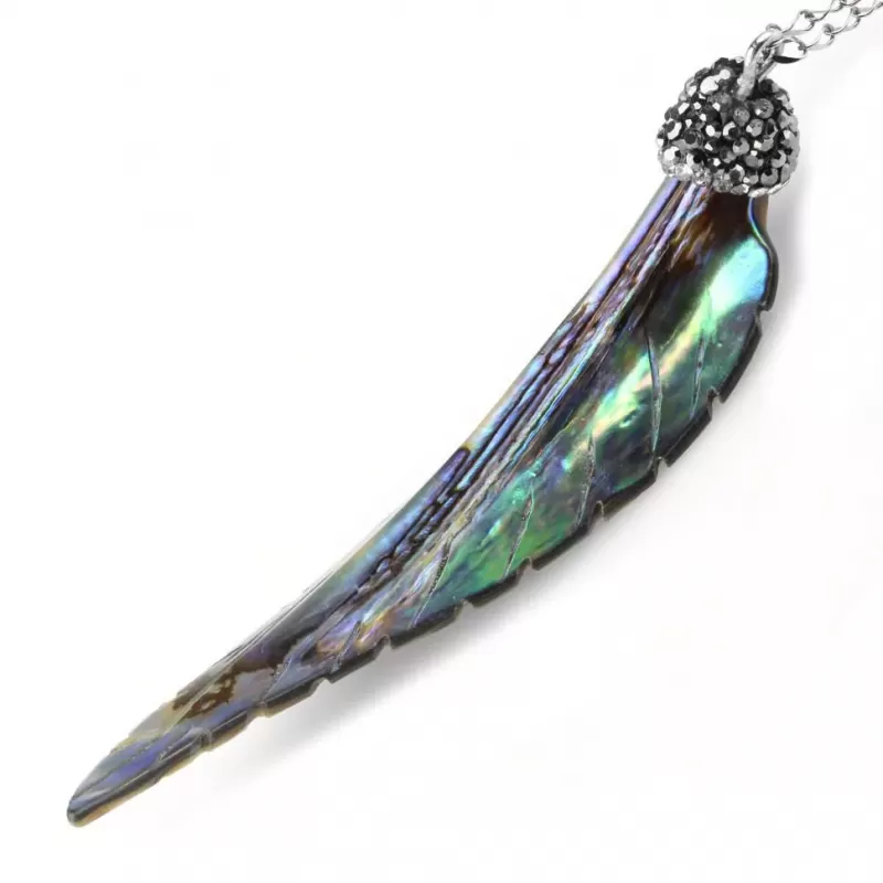 Женский кулон на цепочке в форме пера из галиотиса c фианитами Everiot Select select LNS-2137