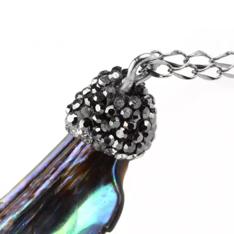 Женский кулон на цепочке в форме пера из галиотиса c фианитами Everiot Select select LNS-2137