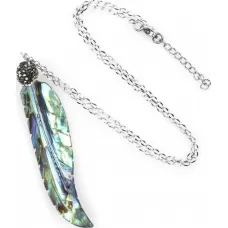 Женский кулон на цепочке в форме пера из галиотиса c фианитами Everiot Select select LNS-2137