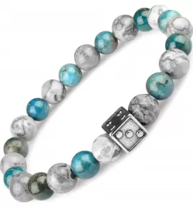 Браслет на резинке Everiot Select LNS-2016 "Игральная кость" из яшмы и апатита