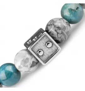 Браслет на резинке Everiot Select LNS-2016 "Игральная кость" из яшмы и апатита