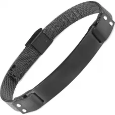 Браслет мужской из стали с покрытием и пластиной для гравировки Everiot SB-ZS-8941