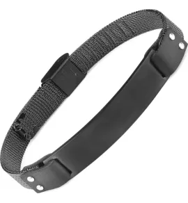 Браслет мужской из стали с покрытием и пластиной для гравировки Everiot SB-ZS-8941