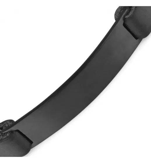 Браслет мужской из стали с покрытием и пластиной для гравировки Everiot SB-ZS-8941