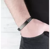 Браслет мужской из стали с покрытием и пластиной для гравировки Everiot SB-ZS-8941