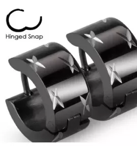 Черные серьги кольца TATIC SE2123 стальные