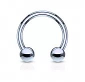 Циркуляр (подкова) из стали с внешней резьбой PiercedFish HT-LB серьга для септума носа, хеликса уха, трагуса, брови, губы, пупка, сосков, пирсинга смайл