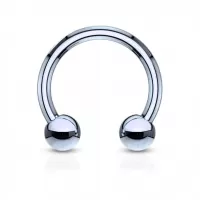 Циркуляр (подкова) из стали с внешней резьбой PiercedFish HT-LB серьга для септума носа, хеликса уха, трагуса, брови, губы, пупка, сосков, пирсинга смайл