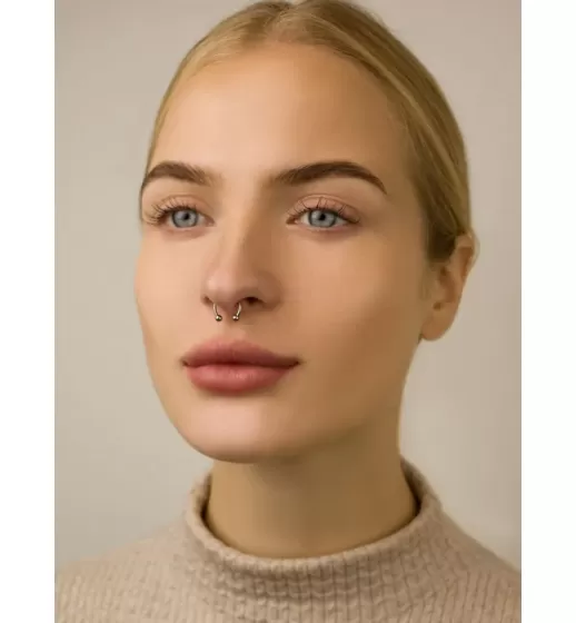 Циркуляр (подкова) из стали с внешней резьбой PiercedFish HT-LB серьга для септума носа, хеликса уха, трагуса, брови, губы, пупка, сосков, пирсинга смайл