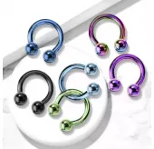 Циркуляр (подкова) из стали с внешней резьбой PiercedFish HT-LB серьга для септума носа, хеликса уха, трагуса, брови, губы, пупка, сосков, пирсинга смайл
