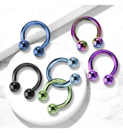 Циркуляр (подкова) из стали с внешней резьбой PiercedFish HT-LB серьга для септума носа, хеликса уха, трагуса, брови, губы, пупка, сосков, пирсинга смайл