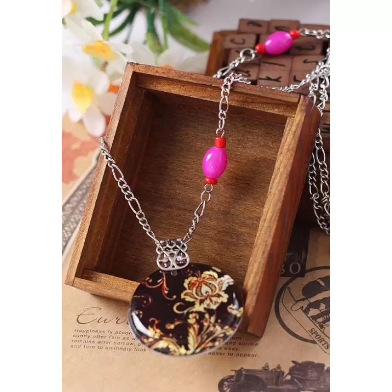 Кулон с цепочкой DS-71487, с ярким рисунком