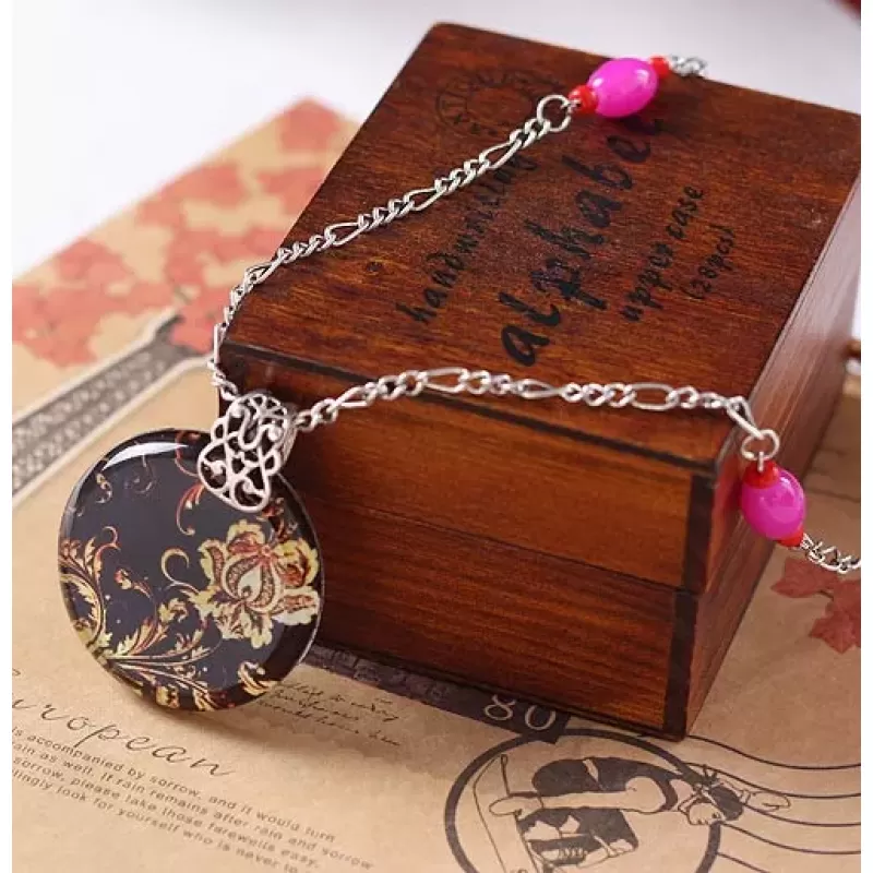 Кулон с цепочкой DS-71487, с ярким рисунком