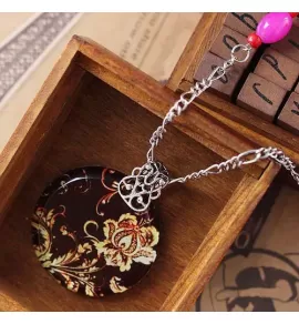 Кулон с цепочкой DS-71487, с ярким рисунком