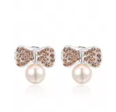 Серьги ROZI RR-62325A бантики с жемчужиной