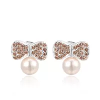 Серьги ROZI RR-62325A бантики с жемчужиной