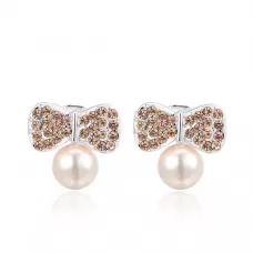 Серьги ROZI RR-62325A бантики с жемчужиной