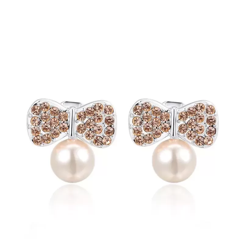 Серьги ROZI RR-62325A бантики с жемчужиной