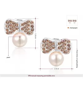 Серьги ROZI RR-62325A бантики с жемчужиной