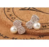 Серьги ROZI RR-62325A бантики с жемчужиной