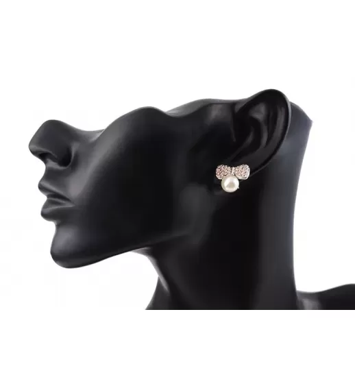 Серьги ROZI RR-62325A бантики с жемчужиной