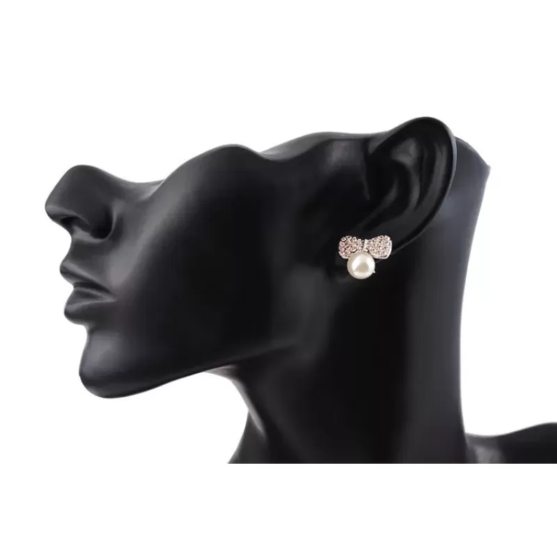 Серьги ROZI RR-62325A бантики с жемчужиной