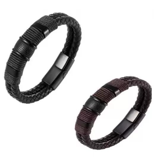 Кожаный плетеный мужской браслет Everiot SP-MJ-15060