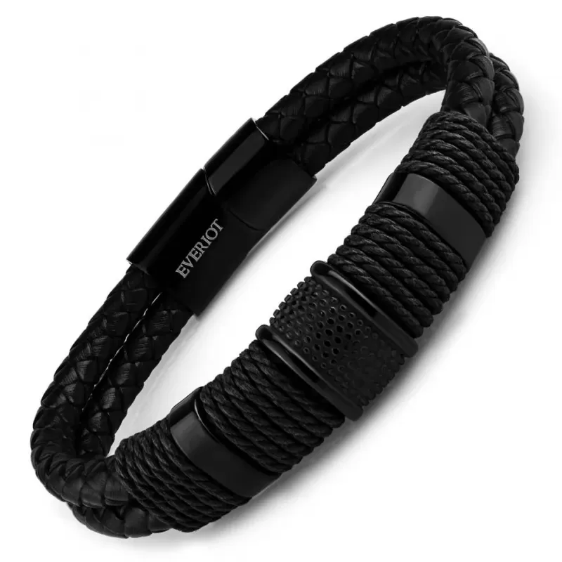 Кожаный плетеный мужской браслет Everiot SP-MJ-15060