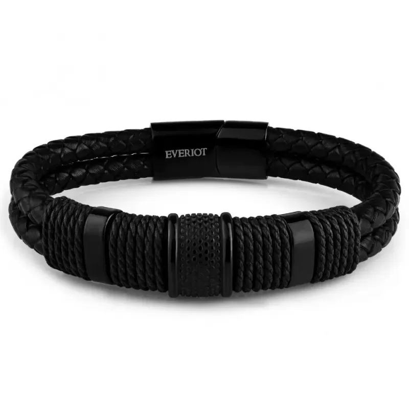 Кожаный плетеный мужской браслет Everiot SP-MJ-15060