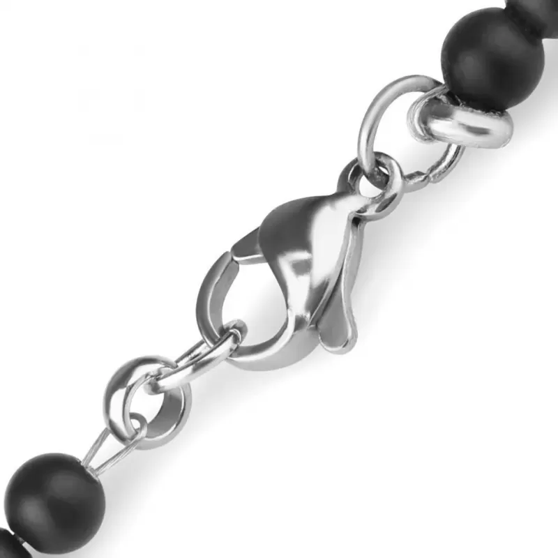 Мужской чокер из агата и граната с медальоном Святого Бенедикта и крестом Everiot Select select LNS-2135