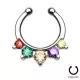Серьга септум обманка (клипса, имитация пирсинга) PiercedFish --SEPR-20 с фианитами