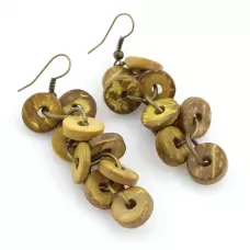 Серьги Indigo ING-RR-123 с круглыми подвесками цвета сухого мха