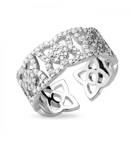 Безразмерное незамкнутое кольцо для пальцев ног/на фалангу TATIC R-A17531 с фианитами