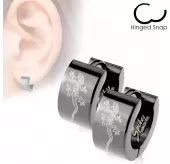 Стальные серьги-кольца Spikes SE2012 с ящерицей