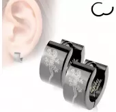 Стальные серьги-кольца Spikes SE2012 с ящерицей