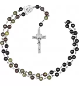 Мужской розарий Everiot Select LNS-3066 из натуральной яшмы и агата