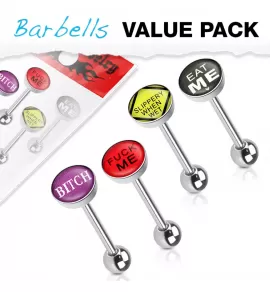 Набор из 4 штанг для пирсинга языка PiercedFish VB-016