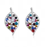 Серьги ROZI RR-20275A листья в серебряном цвете
