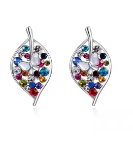 Серьги ROZI RR-20275A листья в серебряном цвете