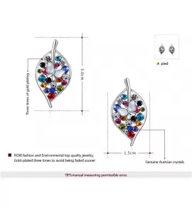 Серьги ROZI RR-20275A листья в серебряном цвете