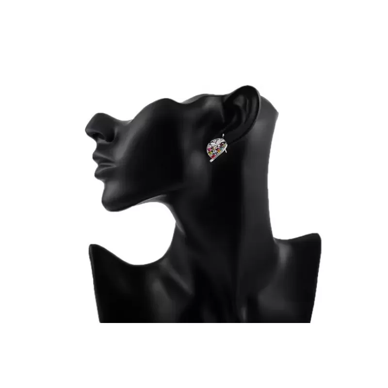 Серьги ROZI RR-20275A листья в серебряном цвете