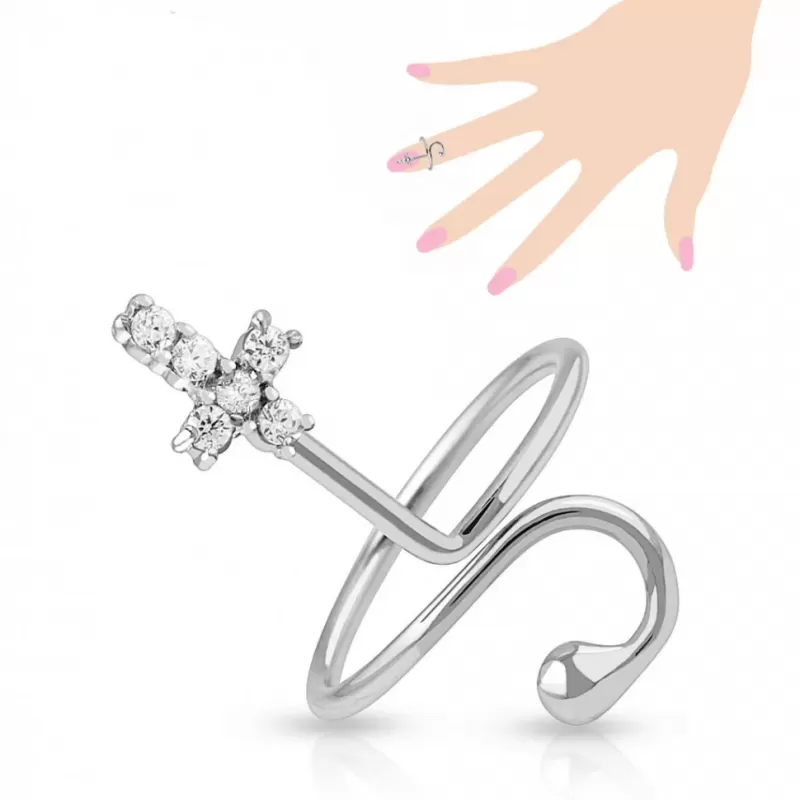 Кольцо на фалангу TATIC R-A017-C с крестиком