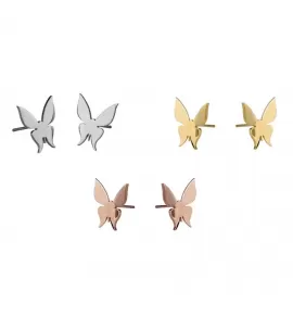 Женские серьги-гвоздики в форме бабочек Everiot AAB-303ESS из стали