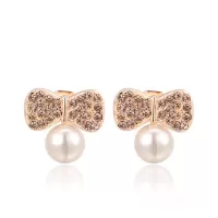 Серьги ROZI RR-62325B бантики с жемчужиной